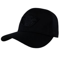 Black Fitted Hat with Black Beaver