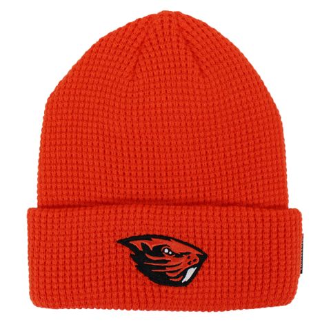 Men's Nike Orange Knit Beanie with Beaver