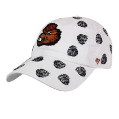 Women's White Adjustable Hat With Benny Pattern