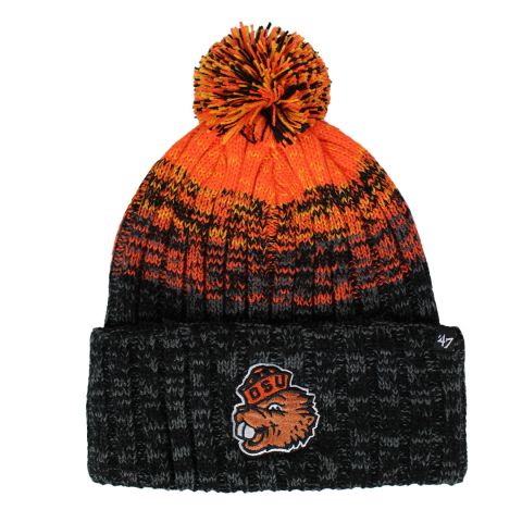 Black and Orange Pom Beanie with Benny