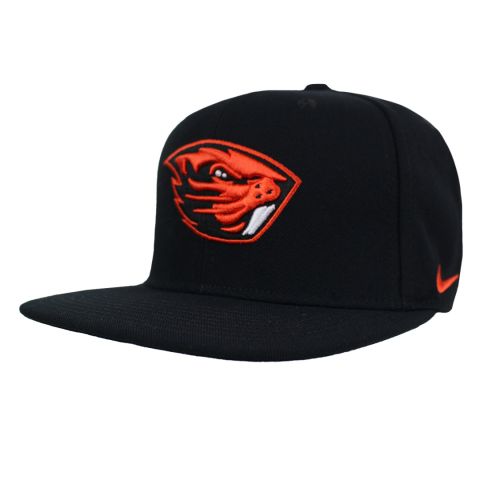 Nike Black Flat Bill Snapback with Beaver