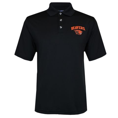 Men's Champion Black Polo with Beaver