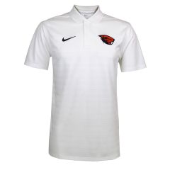 Men's Nike White Team Issue Polo with Beaver
