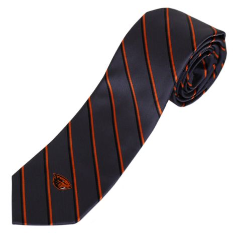 Charcoal Striped Beaver Necktie