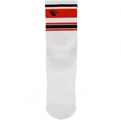 White Striped Sport Socks with Beaver
