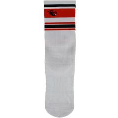 White Striped Sport Socks with Beaver