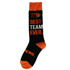 Black and Orange Best Team Ever Socks with Beaver