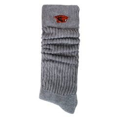 Women's Heather Grey Scrunch Sock with Beaver