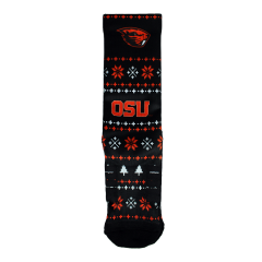 Black Holiday Socks with Beaver