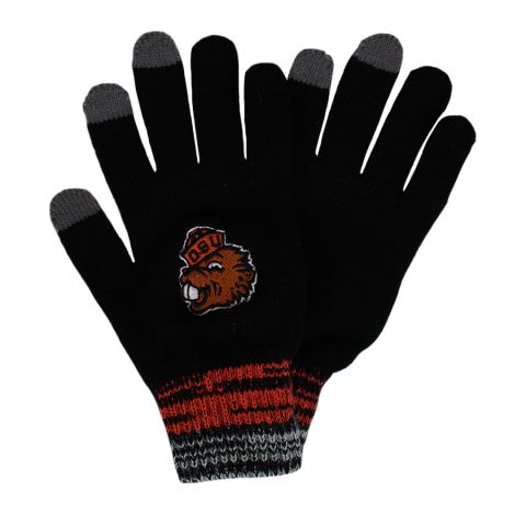 Black Knit Gloves with Benny