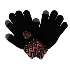 Women's Black Knit Gloves with Benny