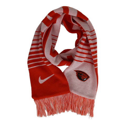 Nike Orange and White Reversible Striped Beaver Scarf