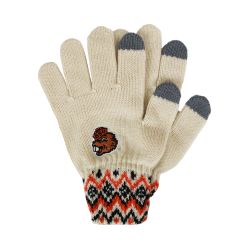 Women's Ivory Fair Isle Gloves with Benny