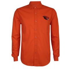 Men's Orange Woven Long Sleeve with Beaver