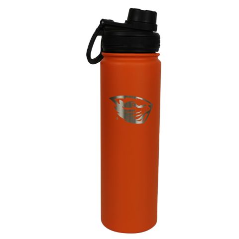 Orange Metal Sport Bottle with Beaver