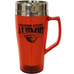 Orange Oregon State Alumni Travel mug with Beaver