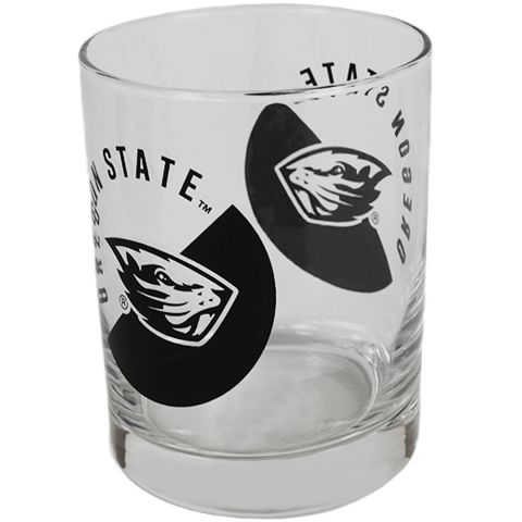 Oregon State Rocks Glass with Beaver