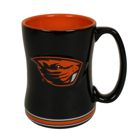 Black Beaver Mug with Beavers on Handle