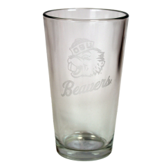 Etched Beavers Pint Glass with Benny