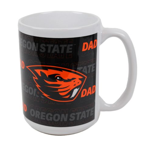 White and Black Oregon State Dad Mug