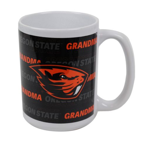 White and Black Oregon State Grandma Mug