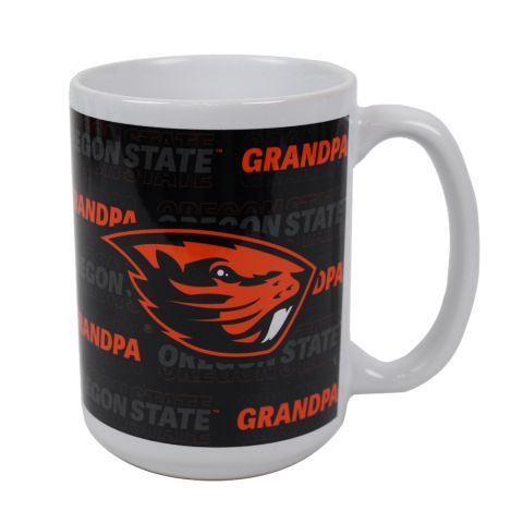 White and Black Oregon State Grandpa Mug