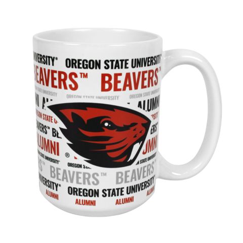 White Oregon State University Pattern Mug