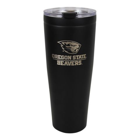 Black Oregon State Beavers Etched Travel Tumbler