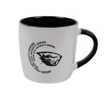 White and Black Oregon State University Cafe Mug