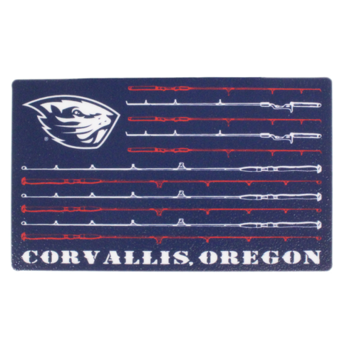 Corvallis Oregon Beaver Fisherman Sticker