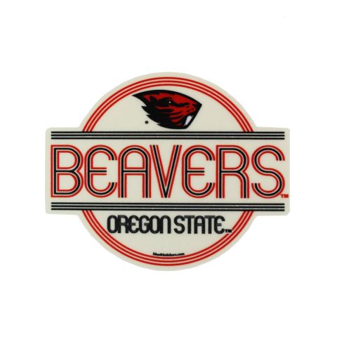 Ivory Retro Striped Beavers Decal