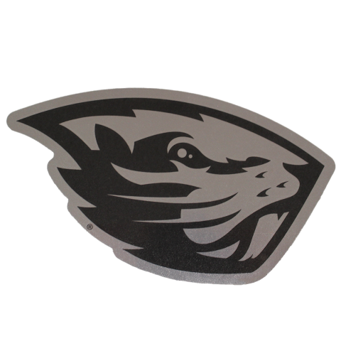 Jumbo Black and Chrome Vinyl Beaver Decal