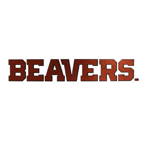 Orange Chrome Block Beavers Decal