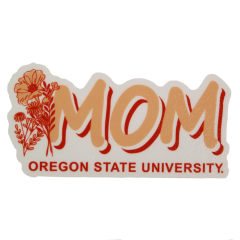 Orange Floral Oregon State University Mom Decal
