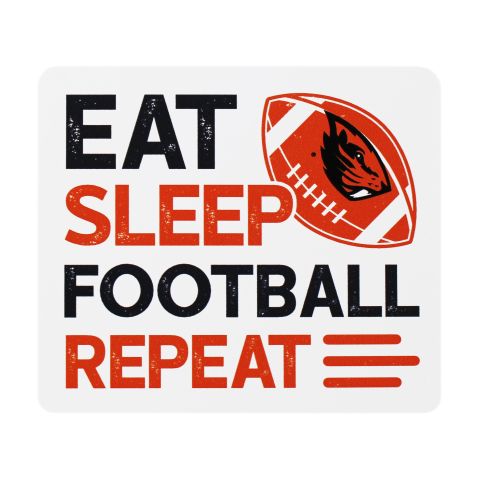 Eat Sleep Football Repeat Sticker with Beaver