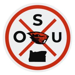 Circle Sticker with OSU and Beaver