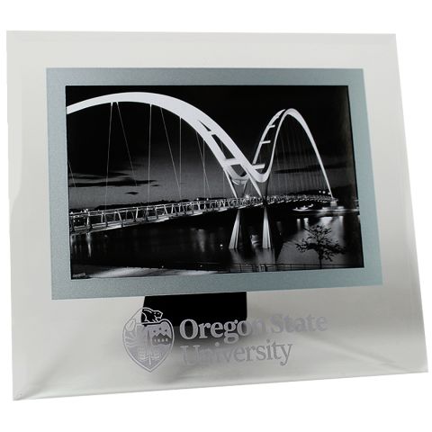 Beveled Glass Picture Frame with University Crest