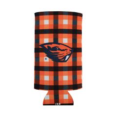 Plaid Can Coozie with Beaver