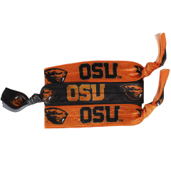 Black and Orange Elastic Hair Ties with OSU