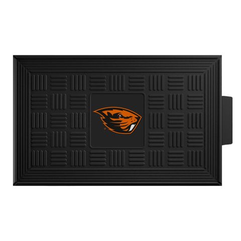 Black Vinyl Doormat with Beaver