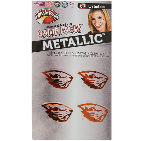 Metallic Beaver Temporary Tattoo Decals