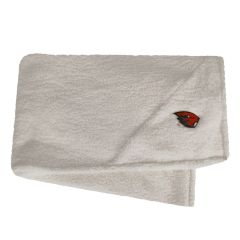 Ivory Sherpa Blanket with Beaver