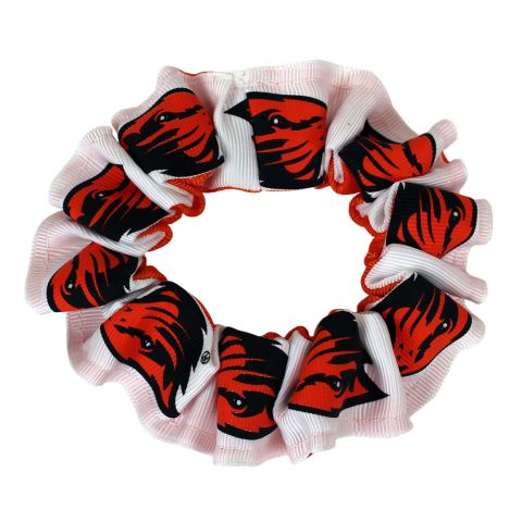 White and Orange Beaver Hair Scrunchie