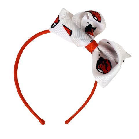 White and Orange Bow Headband
