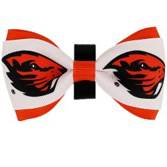 Beavers White and Orange Pet Bow