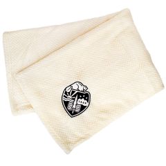 White Pineapple Stitch Sherpa Blanket with University Crest