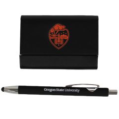 Oregon State University Business Card and Pen Set with University Crest