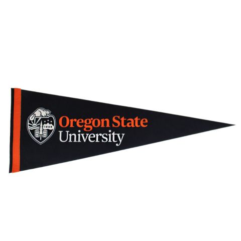 Large Black Oregon State University Crest Pennant