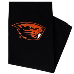 Black Sweatshirt Throw Blanket with Beaver