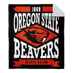 Black Soft Touch Sherpa Blanket with Beaver